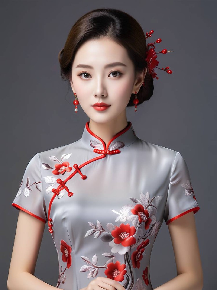 唯美刺绣旗袍