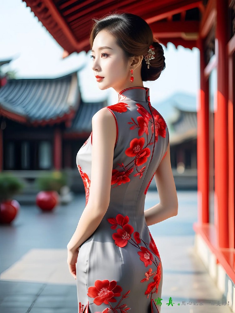 唯美刺绣旗袍